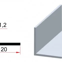 Алуминиев винкел 20x20x1.2 HCS1066