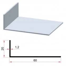 Алуминиев винкел 20x60x1.2 HCS1062