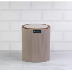 Кръгло кошче за баня дърво OKY-477-3 